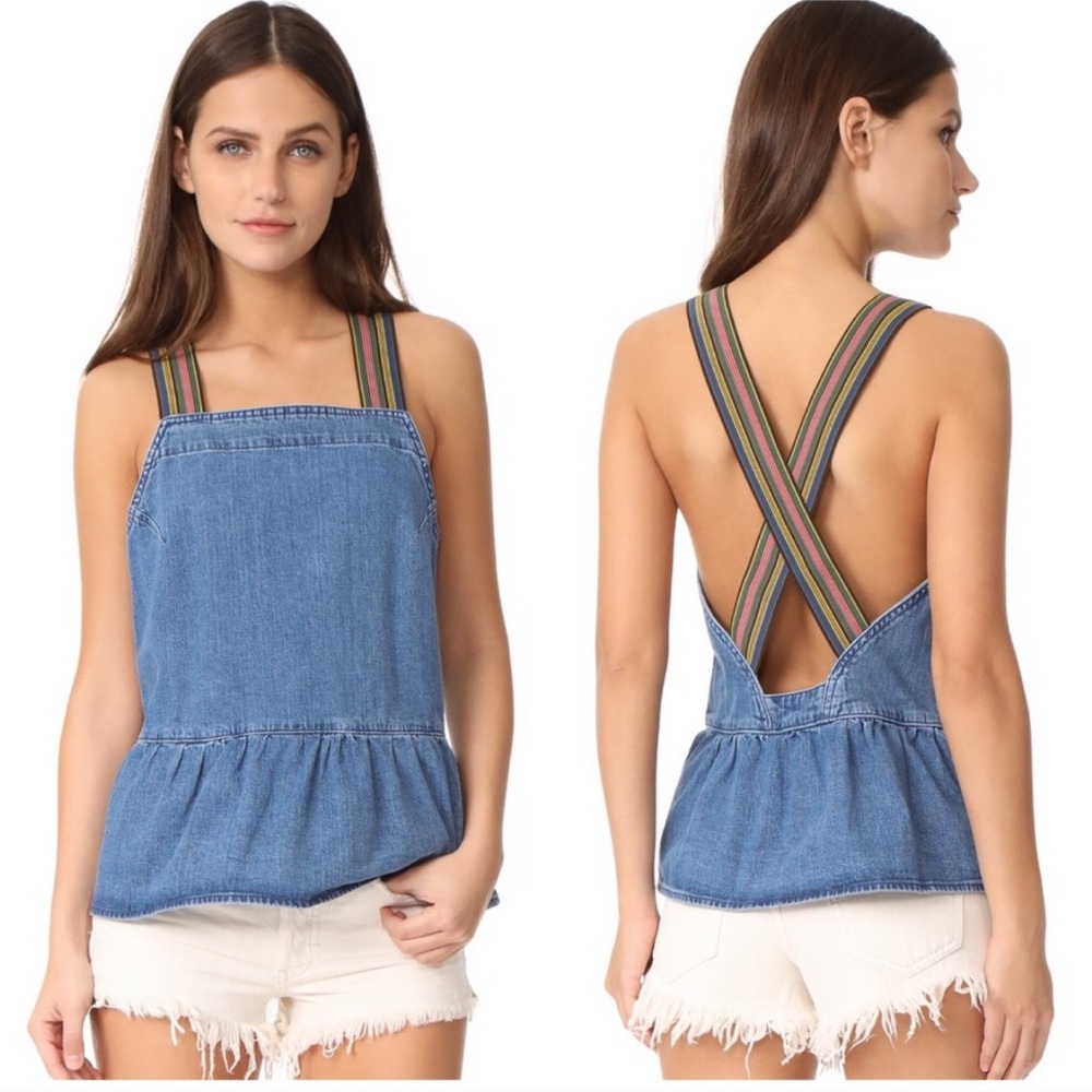 💃🏼3/$30 New MIH Jeans Tennant Denim Peplum Top